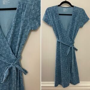 Pact Blue Wrap Dress